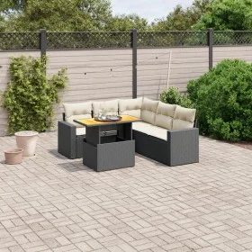 Set de sofás de jardín 6 piezas y cojines ratán sintético negro de , Conjuntos de jardín - Ref: Foro24-3271308, Precio: 407,0...