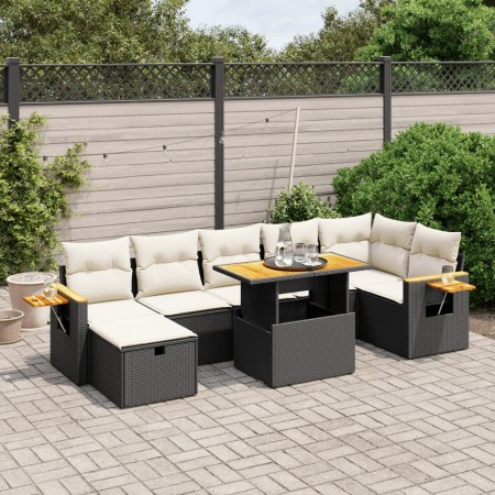 Set de sofás de jardín 8 piezas y cojines ratán sintético negro de , Conjuntos de jardín - Ref: Foro24-3276150, Precio: 499,3...