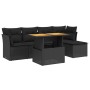 Set de sofás de jardín 6 piezas y cojines ratán sintético negro de , Conjuntos de jardín - Ref: Foro24-3270803, Precio: 381,5...