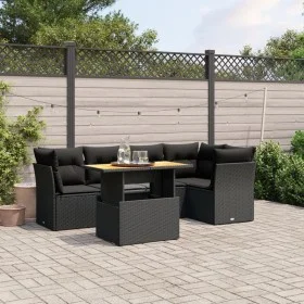 Set de muebles de jardín 5 pzas y cojines ratán sintético negro de , Conjuntos de jardín - Ref: Foro24-3270817, Precio: 427,3...