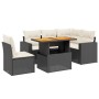 Set de sofás de jardín 6 piezas y cojines ratán sintético negro de , Conjuntos de jardín - Ref: Foro24-3271315, Precio: 397,6...