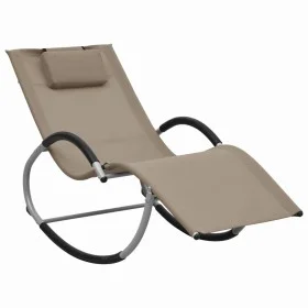 Tumbona con almohada textileno taupe de vidaXL, Tumbonas - Ref: Foro24-47790, Precio: 114,62 €, Descuento: %