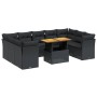 Set de sofás de jardín 10 pzas cojines ratán sintético negro de , Conjuntos de jardín - Ref: Foro24-3270992, Precio: 654,27 €...