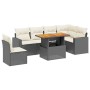 Set de comedor de jardín 7 pzas y cojines ratán sintético negro de , Conjuntos de jardín - Ref: Foro24-3271336, Precio: 436,9...