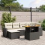 Set de comedor de jardín 7 pzas y cojines ratán sintético negro de , Conjuntos de jardín - Ref: Foro24-3271413, Precio: 437,5...
