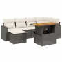 Set de comedor de jardín 7 pzas y cojines ratán sintético negro de , Conjuntos de jardín - Ref: Foro24-3271413, Precio: 437,5...