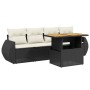 Set de muebles de jardín 5 pzas y cojines ratán sintético negro de , Conjuntos de jardín - Ref: Foro24-3272071, Precio: 342,9...