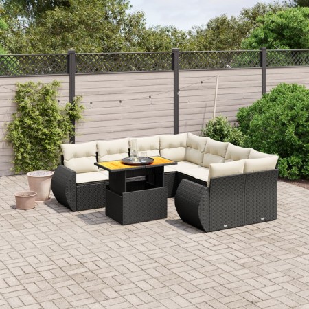 Set de sofás de jardín 8 piezas y cojines ratán sintético negro de , Conjuntos de jardín - Ref: Foro24-3272120, Precio: 560,4...