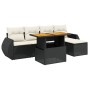 Set de sofás de jardín 6 piezas y cojines ratán sintético negro de , Conjuntos de jardín - Ref: Foro24-3272169, Precio: 376,1...