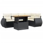 Set de sofás de jardín 6 piezas y cojines ratán sintético negro de , Conjuntos de jardín - Ref: Foro24-3272183, Precio: 412,1...