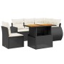 Set de sofás de jardín 6 piezas y cojines ratán sintético negro de , Conjuntos de jardín - Ref: Foro24-3272197, Precio: 412,1...