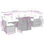 Set de comedor de jardín 7 pzas y cojines ratán sintético negro de , Conjuntos de jardín - Ref: Foro24-3272218, Precio: 450,7...