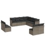 Set de sofás de jardín 11 pzas y cojines ratán sintético gris en Conjuntos de jardín | Comprar online en Foru.es