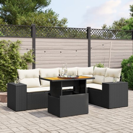 Set de sofás de jardín 6 piezas y cojines ratán sintético negro de , Conjuntos de jardín - Ref: Foro24-3272624, Precio: 408,1...