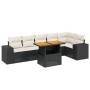 Set de comedor de jardín 7 pzas y cojines ratán sintético negro de , Conjuntos de jardín - Ref: Foro24-3272645, Precio: 446,8...