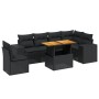 Set de comedor de jardín 7 pzas y cojines ratán sintético negro de , Conjuntos de jardín - Ref: Foro24-3272658, Precio: 525,5...