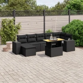 Set de sofás de jardín 8 piezas y cojines ratán sintético negro de , Conjuntos de jardín - Ref: Foro24-3272742, Precio: 583,8...