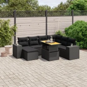 Set de sofás de jardín 8 piezas y cojines ratán sintético negro de , Conjuntos de jardín - Ref: Foro24-3272749, Precio: 583,8...