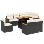 Set de sofás de jardín 8 piezas y cojines ratán sintético negro de , Conjuntos de jardín - Ref: Foro24-3273170, Precio: 554,6...