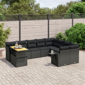 Set de sofás de jardín 10 pzas cojines ratán sintético negro de , Conjuntos de jardín - Ref: Foro24-3271916, Precio: 662,86 €...