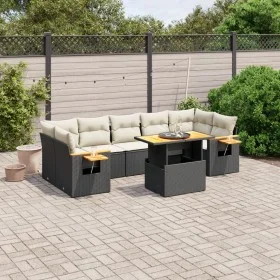 Set de sofás de jardín 8 piezas y cojines ratán sintético negro de , Conjuntos de jardín - Ref: Foro24-3271665, Precio: 539,9...