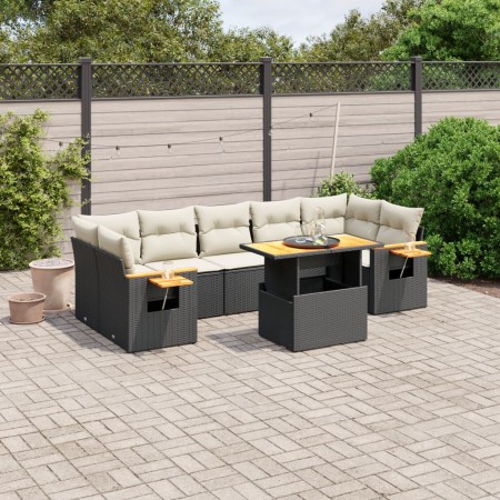 Set de sofás de jardín 8 piezas y cojines ratán sintético negro de , Conjuntos de jardín - Ref: Foro24-3271665, Precio: 512,5...