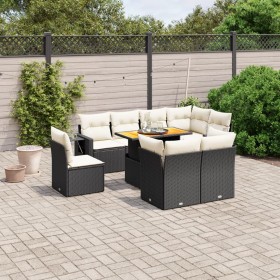 Set de sofás de jardín 8 piezas y cojines ratán sintético negro de , Conjuntos de jardín - Ref: Foro24-3271847, Precio: 585,1...