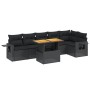 Set de comedor de jardín 7 pzas y cojines ratán sintético negro de , Conjuntos de jardín - Ref: Foro24-3271762, Precio: 491,9...