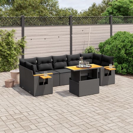 Set de sofás de jardín 8 piezas y cojines ratán sintético negro de , Conjuntos de jardín - Ref: Foro24-3273428, Precio: 577,6...