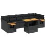 Set de sofás de jardín 8 piezas y cojines ratán sintético negro de , Conjuntos de jardín - Ref: Foro24-3273428, Precio: 577,6...