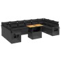 Set de sofás de jardín 11 pzas y cojines ratán sintético negro de , Conjuntos de jardín - Ref: Foro24-3271923, Precio: 736,48...