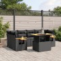 Set de comedor de jardín 7 pzas y cojines ratán sintético negro de , Conjuntos de jardín - Ref: Foro24-3271650, Precio: 493,8...