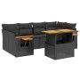 Set de comedor de jardín 7 pzas y cojines ratán sintético negro de , Conjuntos de jardín - Ref: Foro24-3271650, Precio: 493,8...