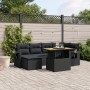 Set de comedor de jardín 7 pzas y cojines ratán sintético negro de , Conjuntos de jardín - Ref: Foro24-3271853, Precio: 473,5...