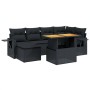 Set de comedor de jardín 7 pzas y cojines ratán sintético negro de , Conjuntos de jardín - Ref: Foro24-3271853, Precio: 473,5...