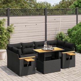 Set de comedor de jardín 7 pzas y cojines ratán sintético negro de , Conjuntos de jardín - Ref: Foro24-3273414, Precio: 500,4...