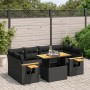 Set de comedor de jardín 7 pzas y cojines ratán sintético negro de , Conjuntos de jardín - Ref: Foro24-3273414, Precio: 500,4...