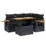 Set de muebles de jardín 5 pzas y cojines ratán sintético negro de , Conjuntos de jardín - Ref: Foro24-3271734, Precio: 380,2...