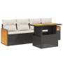 Set de muebles de jardín 5 pzas y cojines ratán sintético negro de , Conjuntos de jardín - Ref: Foro24-3273835, Precio: 327,3...