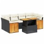 Set de comedor de jardín 7 pzas y cojines ratán sintético negro de , Conjuntos de jardín - Ref: Foro24-3273856, Precio: 458,2...