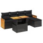 Set de sofás de jardín 6 piezas y cojines ratán sintético negro de , Conjuntos de jardín - Ref: Foro24-3273932, Precio: 381,1...