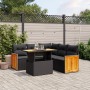 Set de sofás de jardín 6 piezas y cojines ratán sintético negro de , Conjuntos de jardín - Ref: Foro24-3273953, Precio: 419,7...