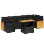 Set de sofás de jardín 8 piezas y cojines ratán sintético negro de , Conjuntos de jardín - Ref: Foro24-3274065, Precio: 519,5...