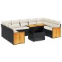 Set de sofás de jardín 10 pzas cojines ratán sintético negro de , Conjuntos de jardín - Ref: Foro24-3274101, Precio: 593,09 €...