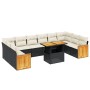 Set de sofás de jardín 11 pzas y cojines ratán sintético negro de , Conjuntos de jardín - Ref: Foro24-3274129, Precio: 644,43...
