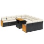 Set de sofás de jardín 11 pzas y cojines ratán sintético negro de , Conjuntos de jardín - Ref: Foro24-3274143, Precio: 644,43...