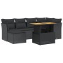 Set de comedor de jardín 7 pzas y cojines ratán sintético negro de , Conjuntos de jardín - Ref: Foro24-3275477, Precio: 472,9...