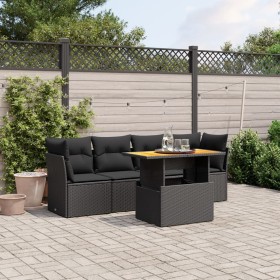Set de muebles de jardín 5 pzas y cojines ratán sintético negro de , Conjuntos de jardín - Ref: Foro24-3270663, Precio: 341,3...