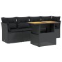 Set de muebles de jardín 5 pzas y cojines ratán sintético negro de , Conjuntos de jardín - Ref: Foro24-3270663, Precio: 341,3...