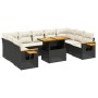 Set de sofás de jardín 10 pzas cojines ratán sintético negro de , Conjuntos de jardín - Ref: Foro24-3273660, Precio: 612,09 €...